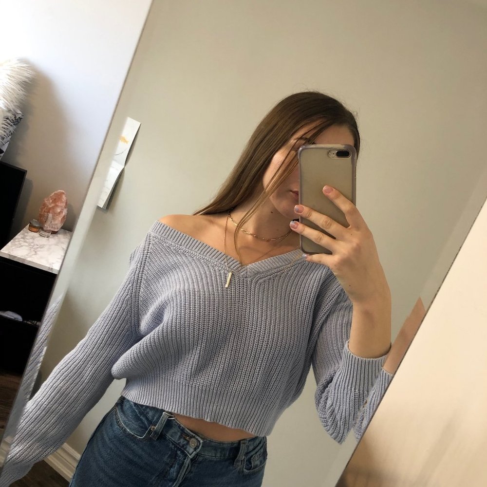 Cropped Knit Sweater